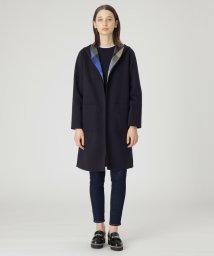 BLUE LABEL CRESTBRIDGE(BLUE LABEL CRESTBRIDGE)/クレストブリッジチェックリバーシブルダンボールコーディガン/ネイビー