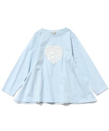 SHOO・LA・RUE(Kids) (シューラルーキッズ)/【110－140cm】GIRLフレアモチーフロンT/サックスブルー（090）