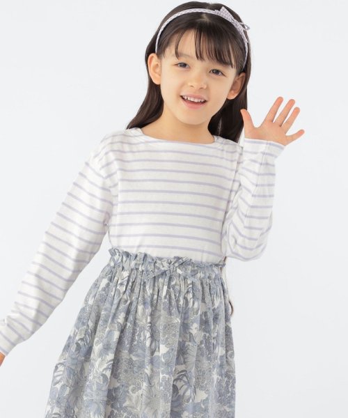 SHIPS KIDS(シップスキッズ)/SHIPS KIDS:100～130cm / ボーダー 長袖 TEE/ラベンダー