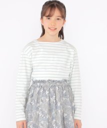 SHIPS KIDS(シップスキッズ)/SHIPS KIDS:140～150cm / ボーダー 長袖 TEE/ライトブルー