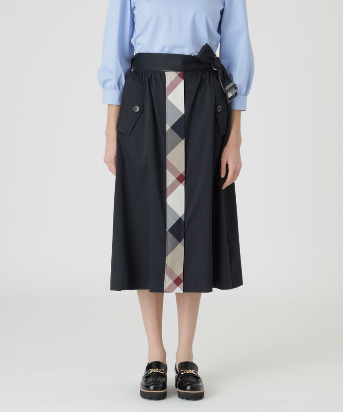【美品】ブルーレーベル クレストブリッジ チェック ギャザーフレア スカート BLUE LABEL CRESTBRIDGE（ブルーレーベルクレストブリッジ）の