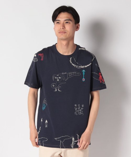 Desigual(デシグアル)/イラスト&矢モチーフ  Tシャツ/ブルー系