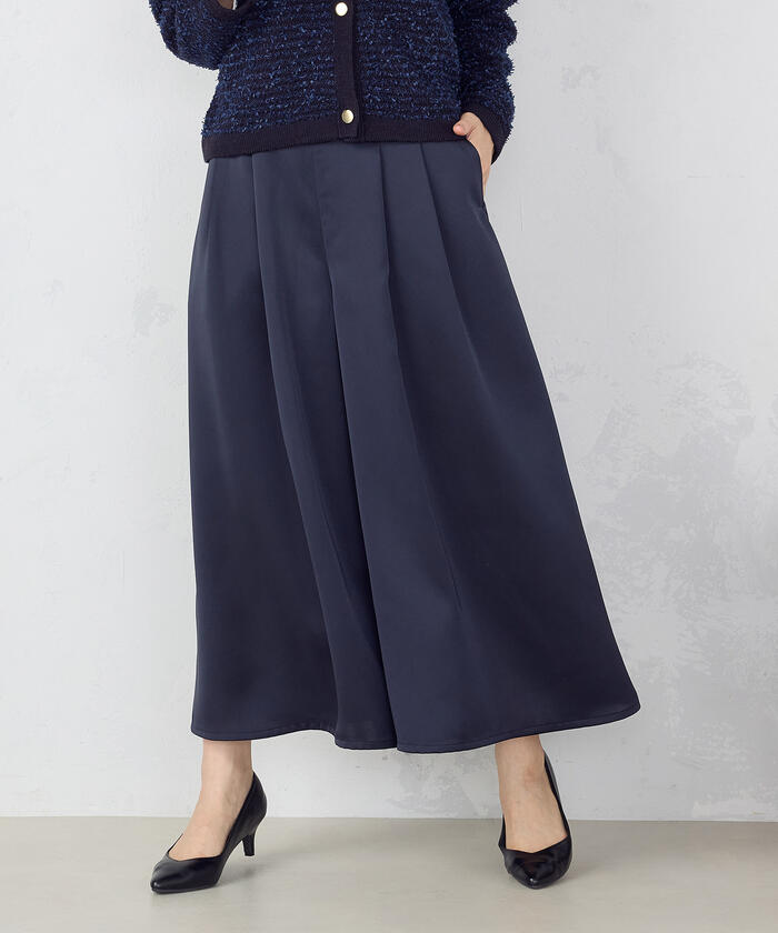 コムサモデルズ(COMME CA MODELS) |ポリエステルサテン ガウチョパンツ  