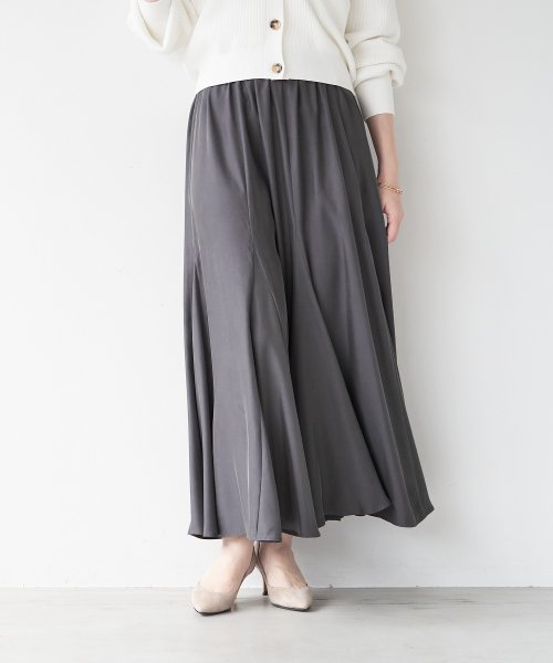 MICA&DEAL(マイカアンドディール)/flare skirt/CHARCOAL