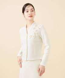 Sybilla/【Pure】ホワイトフラワー刺繍ニットジャケット/505842539