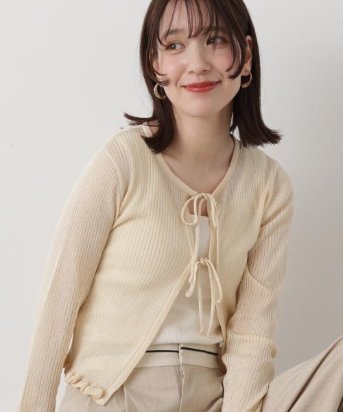 N Natural Beauty Basic(エヌナチュラルビューティベーシック)/シアーシャインリブカーディガン 24SS/オフ