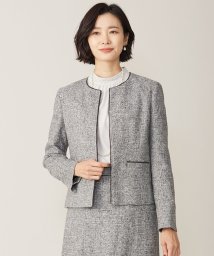 J.PRESS LADIES(J．プレス　レディス)/【セットアップ対応】Light Tweed ノーカラー ジャケット/ブラック系5