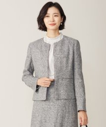 J.PRESS LADIES（LARGE SIZE）/【セットアップ対応】Light Tweed ノーカラー ジャケット/505795099