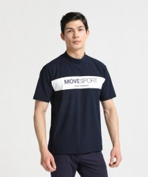 MOVESPORT(ムーブスポーツ)/SUNSCREEN ミニ鹿の子 モックネックシャツ/ネイビー