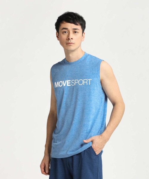 MOVESPORT(ムーブスポーツ)/SUNSCREEN TOUGH ソフトハイゲージ スリーブレスシャツ/ブルー杢