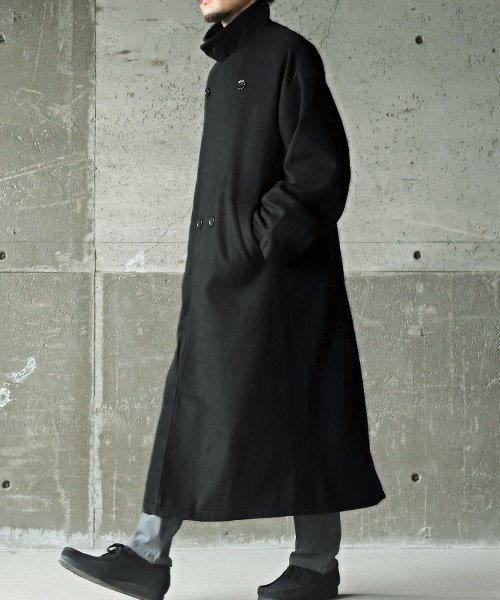 2wayオーバーサイズウールロングコート/ロングコート メンズ チェスターコート ウール オーバーサイズ 