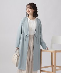 SHOO・LA・RUE　DRESKIP(シューラルー／ドレスキップ)/【撥水加工】ノーカラー着流しコート/ブルー（091）