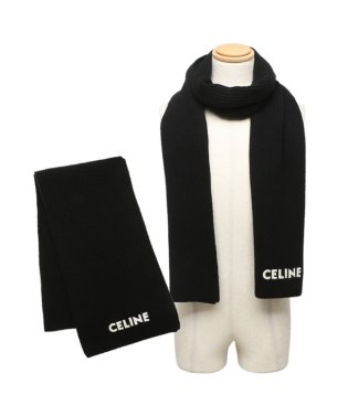 CELINE/セリーヌ マフラー ストール リブ編みウールマフラー ロゴ ブラック メンズ レディース ユニセックス CELINE 2AC35423P 38NO/505843764