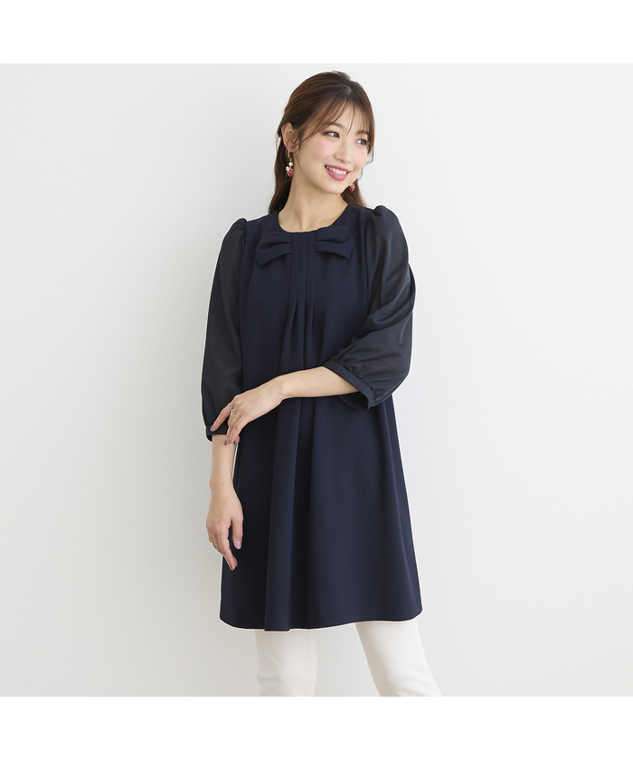 ローズティアラ　チュニック　ネイビー Rose Tiara #snc ローズティアラ チュニック 46 紺 大きいサイズ