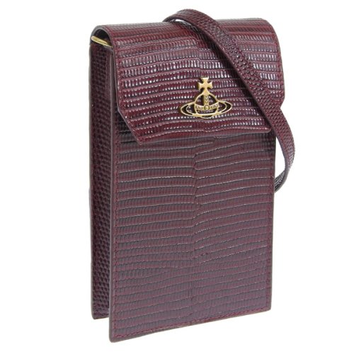 Vivienne Westwood(ヴィヴィアン・ウエストウッド)/Vivienne Westwood ヴィヴィアンウエストウッド LIZARD PHONE BAG リザード スマホ 斜めがけ ショルダー バッグ レザー/レッド