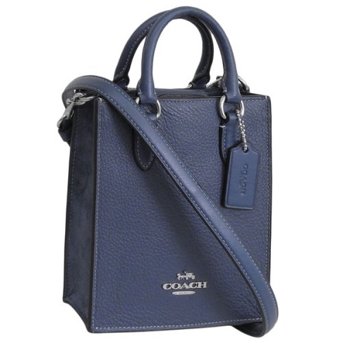 COACH(コーチ)/COACH コーチ NORTH SOUTH MINI TOTE BAG ノース サウス ミニ トート バッグ 斜めがけ ショルダー バッグ 2WAY/ネイビー