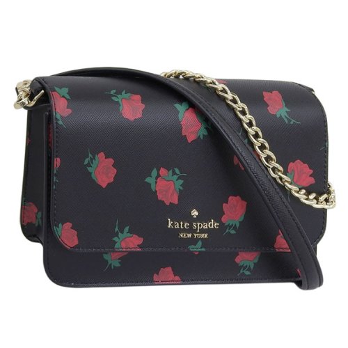 kate spade new york(ケイトスペードニューヨーク)/KATE SPADE ケイトスペード MADISON ROSE TOSS PRINT マディソン 斜めがけ ショルダー バッグ/ブラック