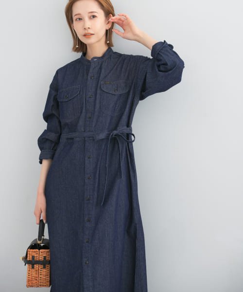 URBAN RESEARCH ROSSO(URBAN　RESEARCH　ROSSO)/『別注』Lee×ROSSO　BELTED DENIM DRESS/INDIGO