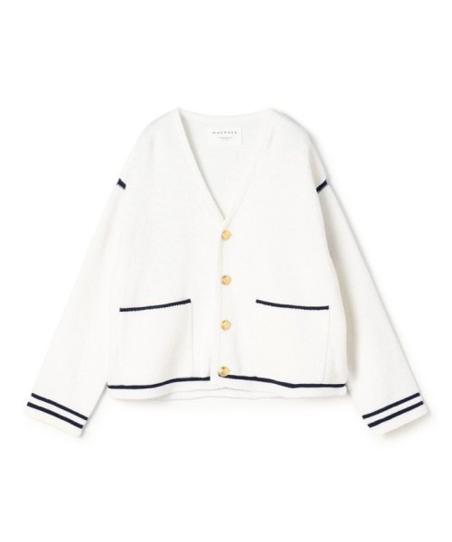 ハーフミラノ Vネックカーディガン また