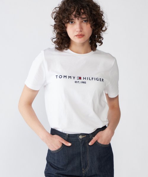 TOMMY HILFIGER(トミーヒルフィガー)/ベーシックロゴTシャツ/ホワイト