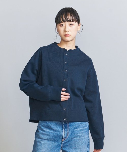 BEAUTY&YOUTH UNITED ARROWS(ビューティーアンドユース　ユナイテッドアローズ)/ダブルフェイス リングボタンカーディガン －ウォッシャブル－/NAVY