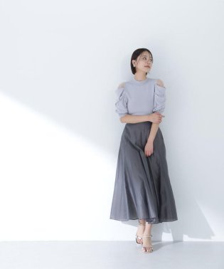 NATURAL BEAUTY BASIC/シャイニーシアーボイルスカート　24SS/505802900