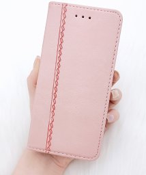 Lace Ladies(レースレディース)/レザー調手帳型ベーシックiPhoneカバー/ピンク