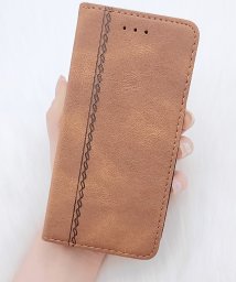 Lace Ladies(レースレディース)/レザー調手帳型ベーシックiPhoneカバー/ブラウン