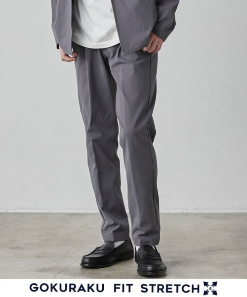 coen(coen)/極楽FITテックテーパードパンツ24SS/DK.GRAY