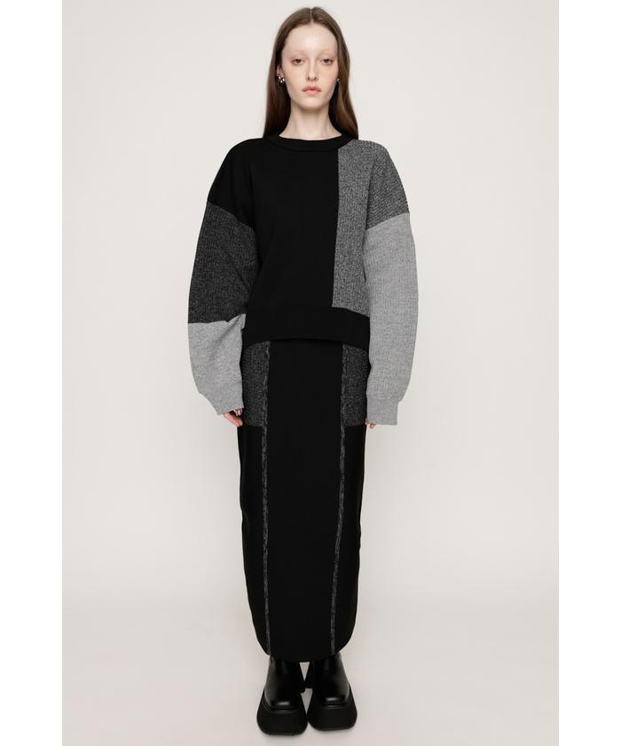 SLY　BLOCKING I LINE KNIT トップス\u0026スカート