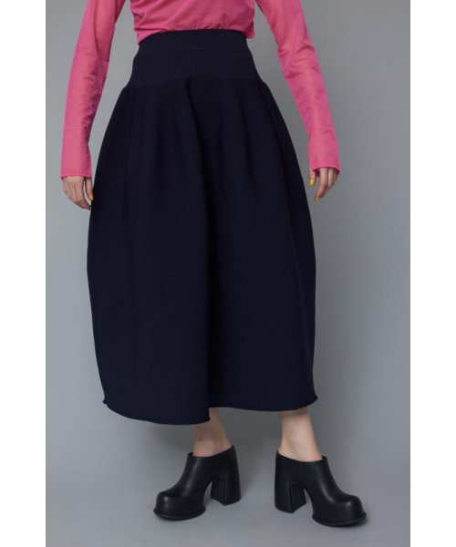 HeRIN.CYE(ヘリンドットサイ)/Jersey volum knit skirt/NVY