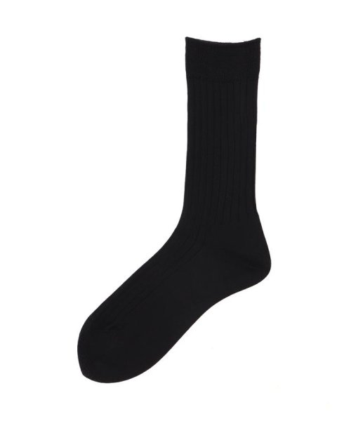 B'2nd(ビーセカンド)/MARCOMONDE（マルコモンド）high quality cotton ribbed socks/ブラック