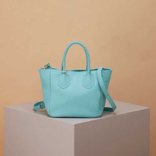 【TREASURE TOPKAPI】シュリンクレザー メッシュハンドル ショルダー付き ミニ トート バッグ 