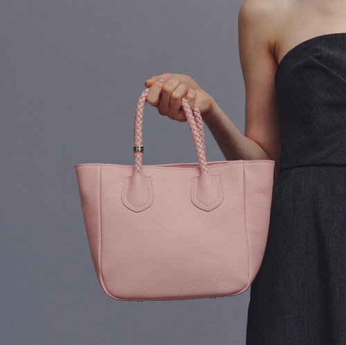 【TREASURE TOPKAPI】シュリンクレザー メッシュハンドル ショルダー付き ミニ トート バッグ 