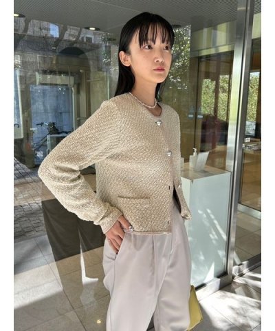 【emmi atelier】コットンラメニットジャケット