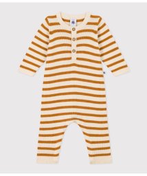 PETIT BATEAU/ニットボーダー前開きロンパース/505845220