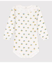 PETIT BATEAU/プリント衿付き長袖ボディ/505845311