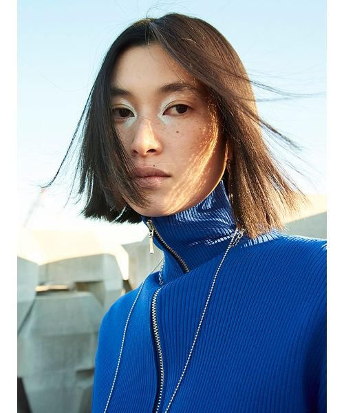 【emmi atelier】LENZING(TM) ECOVERO(TM)フロントジップカーディガン TM 予めご了承ください