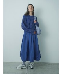 emmi atelier(emmi　atelier)/【emmi atelier】クロップドメッシュニット/BLU