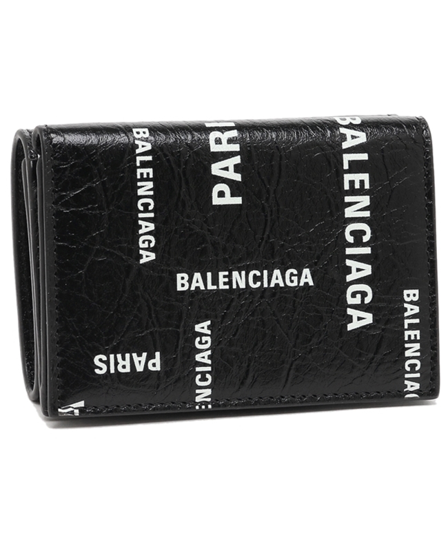 バレンシアガ 三つ折り財布 ブラック ホワイト メンズ BALENCIAGA 594312 2AAOC 1097