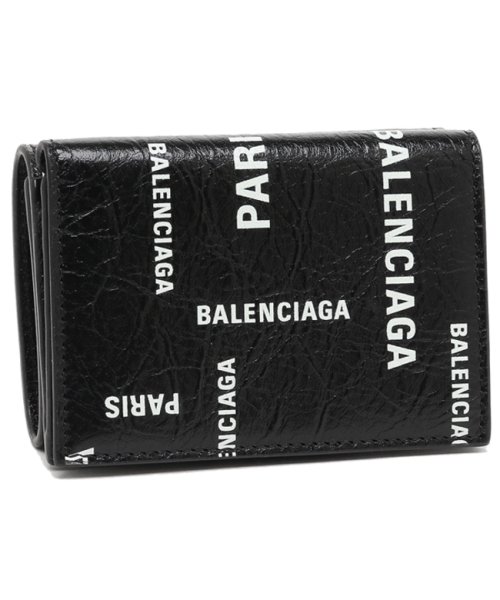 バレンシアガ 三つ折り財布 ブラック ホワイト メンズ BALENCIAGA 
