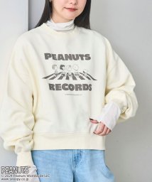 coen(coen)/PEANUTS（ピーナッツ）コラボピグメント裏毛クルーネックスウェット/OFFWHITE