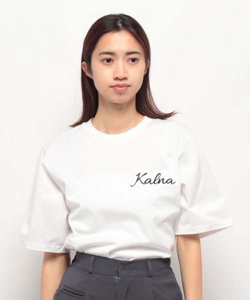 KALNA(カルナ)/ウルティマベーシック刺繍Ｔシャツ/WHITE