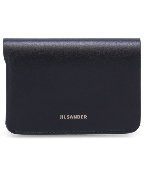 Jil Sander(ジル・サンダー)/ジルサンダー JIL SANDER カードケース 名刺入れ 定期入れ ID メンズ スリム 本革 DOUBLE CARD WALLET ブラック 黒 J25UI/ブラック