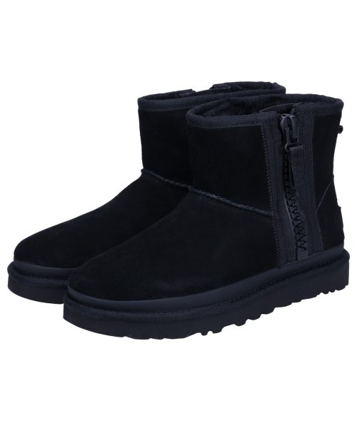 UGG アグ ブーツ ムートンブーツ クラシック ミニ ジッパー テープ ロゴ レディース ショート CLASSIC MINI ZIPPER TAPE LOGO UGG アグ クラシック ミニ ジッパー テープ ロゴ CLASSIC MINI ZIPPER TAPE アップサイクルウール 60％/リヨセル 40％