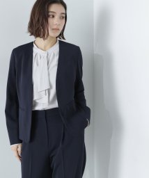 NATURAL BEAUTY BASIC(ナチュラルビューティーベーシック)/＜ポリエステルドビー SETUPシリーズ＞ノーカラージャケット　24SS/ネイビー