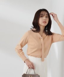 NATURAL BEAUTY BASIC(ナチュラルビューティーベーシック)/ハトメポイントボウタイニット　24SS/ペールオレンジ