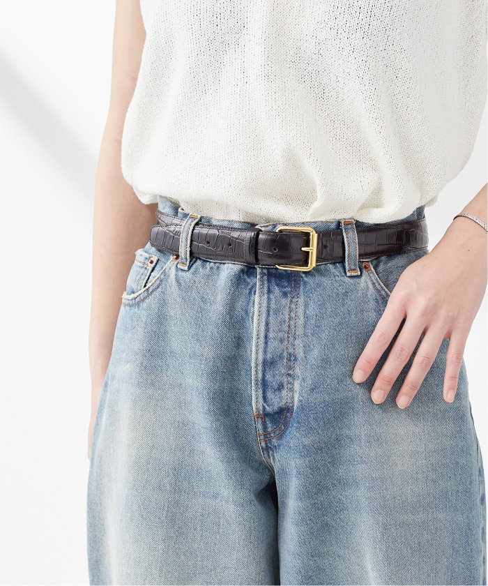 予約》【MAISON BOINET/メゾンボワネ】30MM BELT IN CALF PRINTED