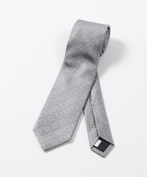 Men's Bigi(メンズビギ)/【TIE YOUR TIE(タイユアタイ)】ジオメトリック柄シルクネクタイ/シルバー