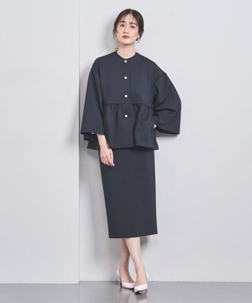 SPONGY パールモチーフ ノーカラー ジャケット SPONGY ブラウス B82 W57 H84 着用サイズ：M